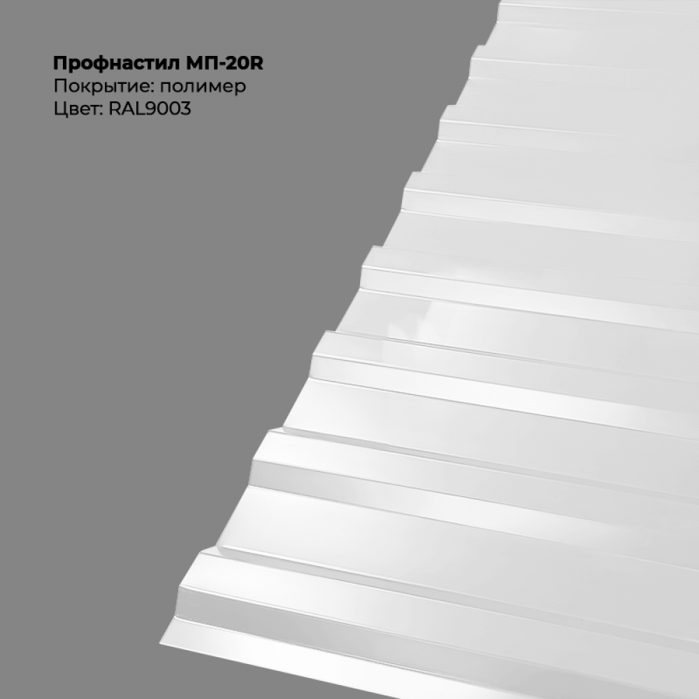 9003-5.png Профлист МП-20R (0,5мм) - RAL9003 (Сигнальный белый) — изображение 1